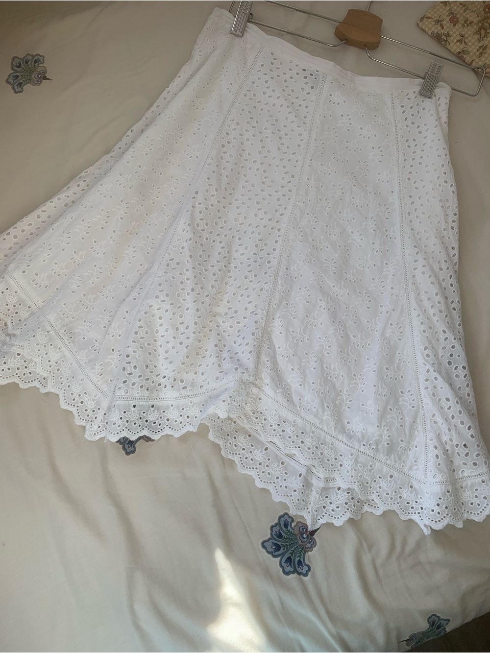 Ralph Lauren 100%Cotton Classic White Eyelet A-Line Skirt